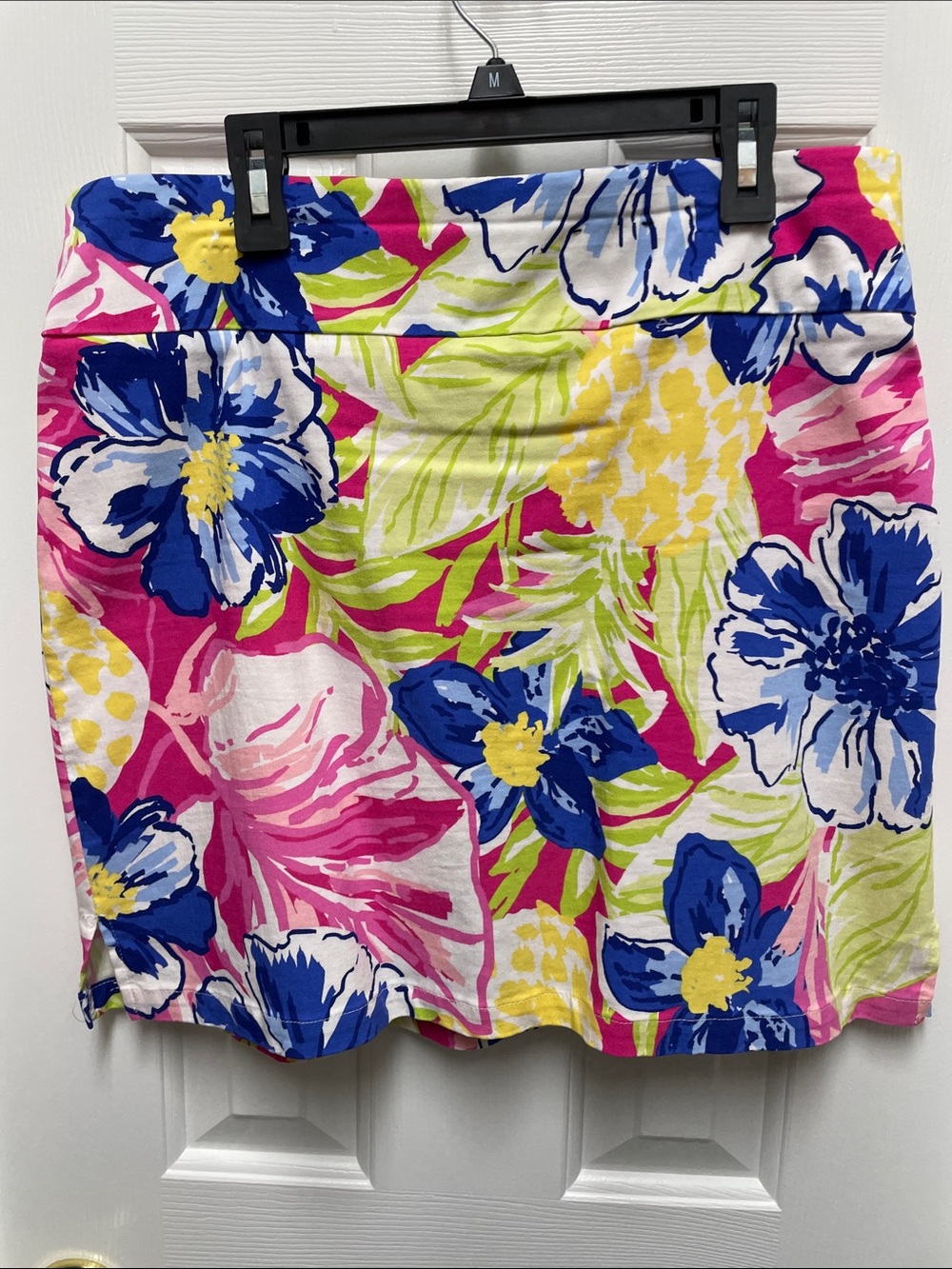 Rafaella Pink Floral Mini Skort with Blue & Yellow Accents - Picture 3 of 4
